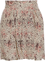Thumbnail for your product : Isabel Marant Hemen Pleated Printed Silk Crepe De Chine Mini Skirt