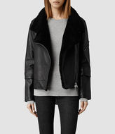Thumbnail for your product : AllSaints Bayes Shearling Leather Jacket