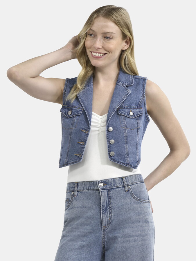 Madden NYC Women’s Denim Vest, Sizes XXS-XXL