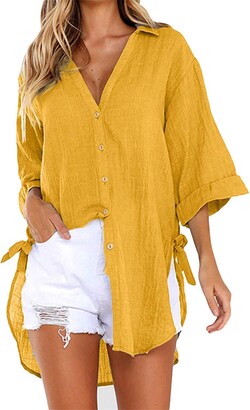 ladies yellow blouses uk