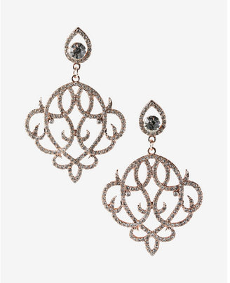 Express ornate pavé teardrop earrings