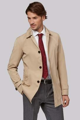 Moss Bros Tailored fit Stone Raincoat