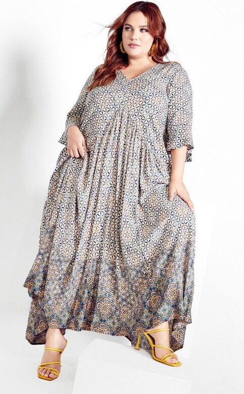 LORALETTE | Women's Plus Size Valerie Border Dress - - 22W/24W - ShopStyle