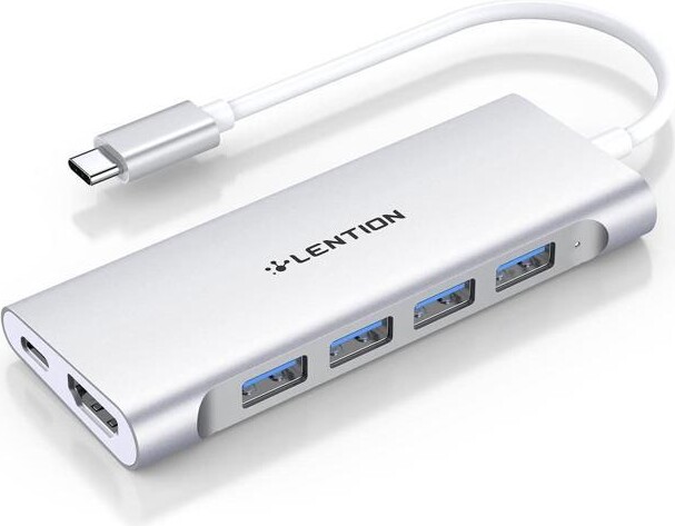 TAURKENAM LENTION USB-C Multi-Port Hub with 4K HDMI Output, 100W PD, 4 USB 3.0 5Gbps Compatible 2023-2016 MacBook Pro, New Mac Air & Surface, Chromebook,...