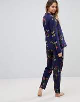 Thumbnail for your product : ASOS Maternity MATERNITY Midnight Blue Floral Traditional Shirt & PANTS Pajama Set