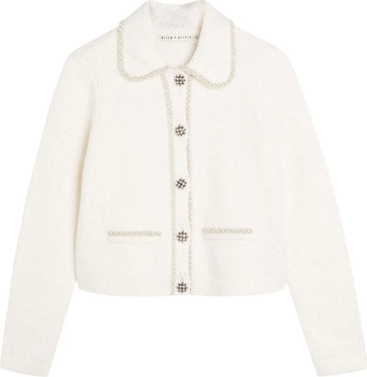 Alice + Olivia Noella embellished-knit jacket