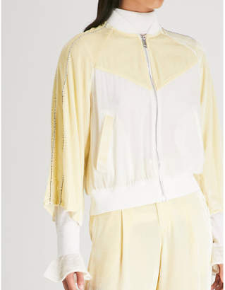 Mo&Co. Colour-block velvet jacket