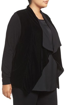 MICHAEL Michael Kors Plus Size Women's Velvet & Stretch Knit Drape Front Jacket