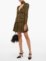Thumbnail for your product : ATTICO Leopard-print Velvet Mini Dress - Leopard