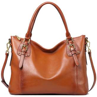 Kattee Vintage Genuine Soft Leather Large Tote Shoulder Bag