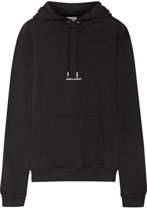 Saint Laurent Oversized Printed Cotton-terry Sweatshirt - Black