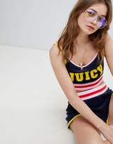 Thumbnail for your product : Juicy Couture Juicy By Colour Block Logo Towelling Bralet