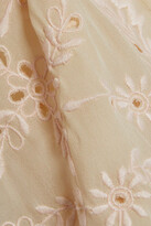 Thumbnail for your product : Love Sam Ruffled Embroidered Crepe De Chine Blouse