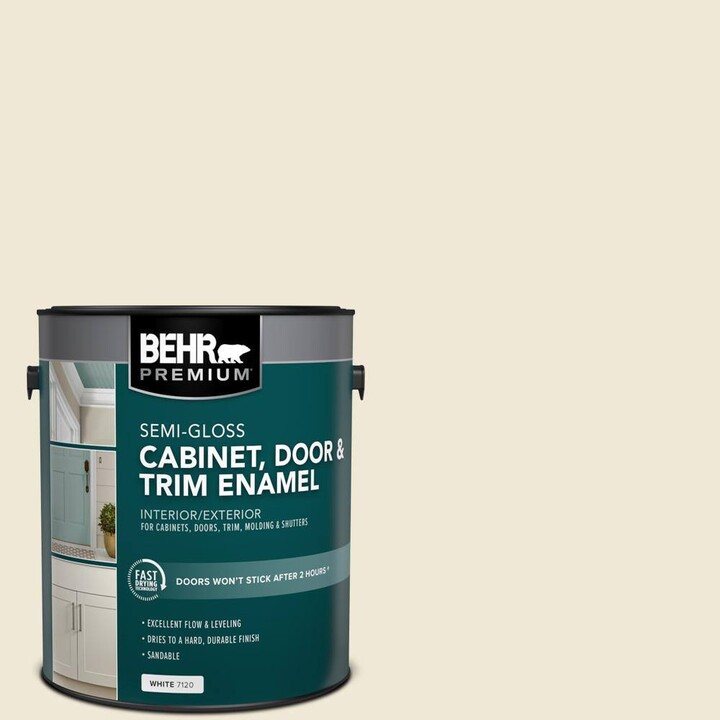 BEHR PREMIUM 1 gal. #S320-1 Farm House Semi-Gloss Enamel Interior/Exterior Cabinet, Door & Trim Paint