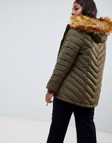 Thumbnail for your product : Lovedrobe Quilted Jacket With Faux Fur Trim