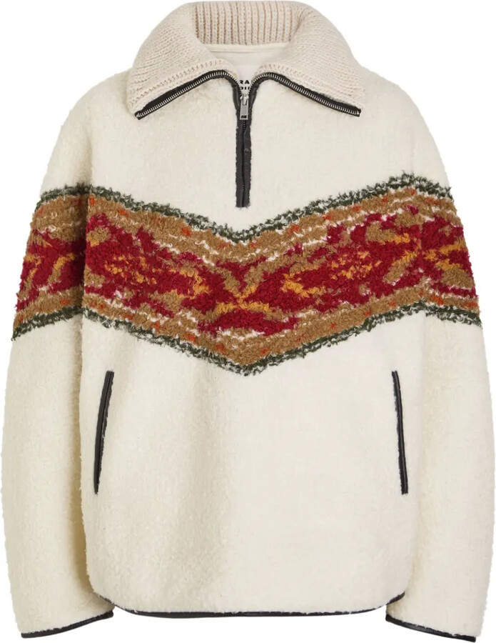 Patterned Half-Zip Sweater