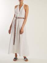 Thumbnail for your product : Diane von Furstenberg Deep V Neck Linen Dress - Womens - White