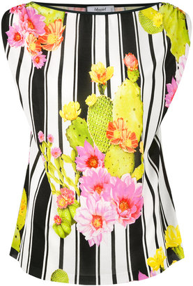 Blugirl cactus print striped blouse