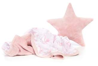 Oilo Flamingo Jersey Cuddle Blanket & Star Pillow Set