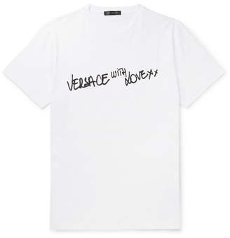 Versace Printed Cotton-jersey T-shirt - White