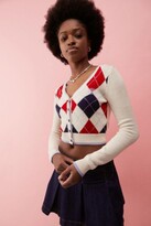 Thumbnail for your product : Urban Outfitters Cropped Argyle Knit Cardigan