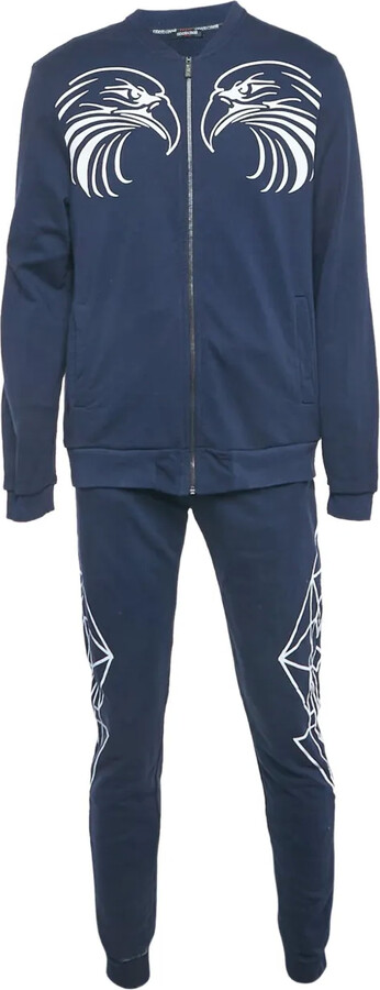 Roberto Cavalli Vintage 2000s Eagle-Print Knit Suit