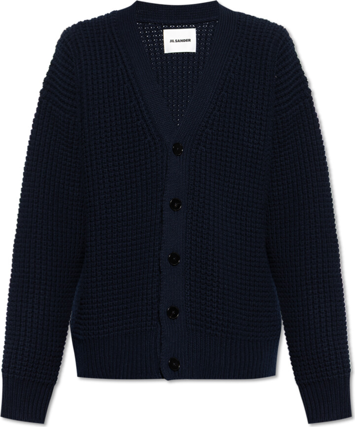 Jil Sander Wool Cardigan, , Navy - Blue