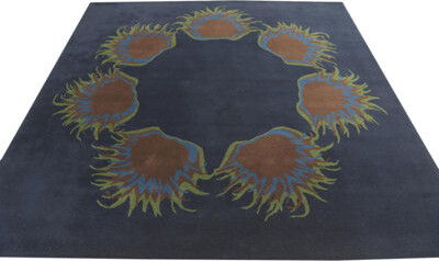 Isabelline Square Myrick Navy Blue Rug