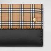 Thumbnail for your product : Burberry Small Scale Check and Leather Folding Wallet