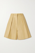 Thumbnail for your product : Petar Petrov Gisa Pleated Leather Shorts - Yellow
