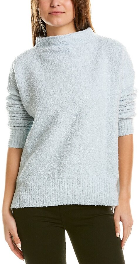 Details about   NWT $238 Eileen Fisher PARFAIT or DOVE Funnel Neck Cotton Shine Top Sweater L/XL