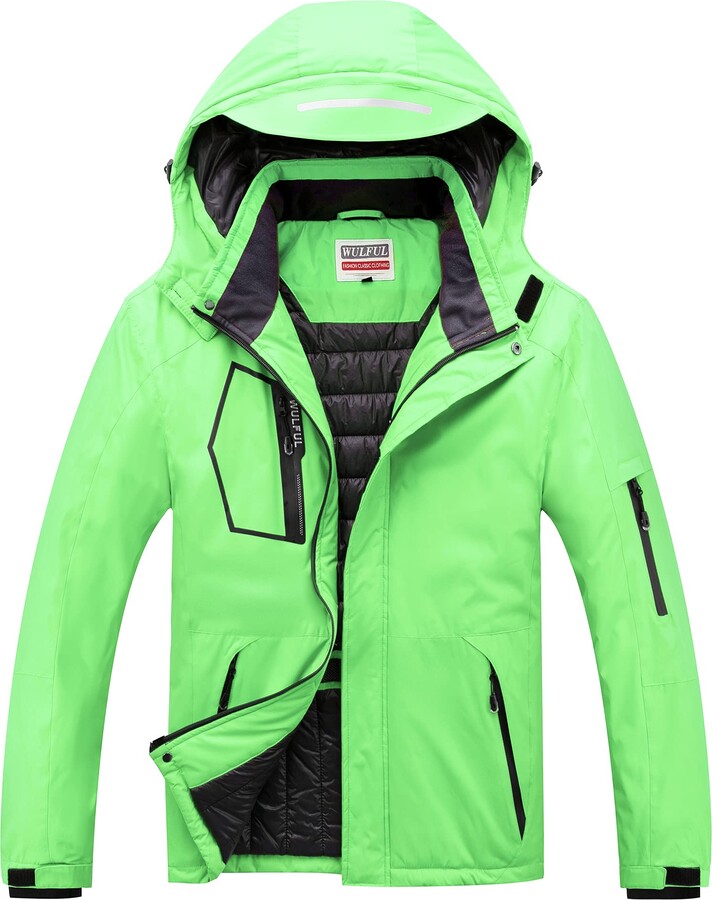 WULFUL Men's Waterproof Ski Jacket Warm Winter Snow Coat Hooded Raincoat ShopStyle