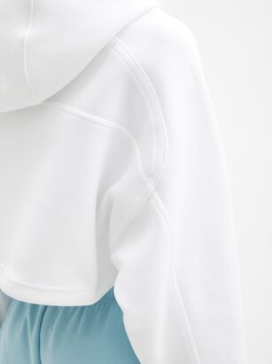 adidas by Stella McCartney Cropped Organic Cotton-blend Hooded Sweatshirt - White