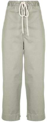 Bassike drawstring cropped trousers