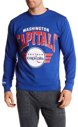 Mitchell & Ness Washington Capitals Front Graphic Print Crew Neck Sweatshirt