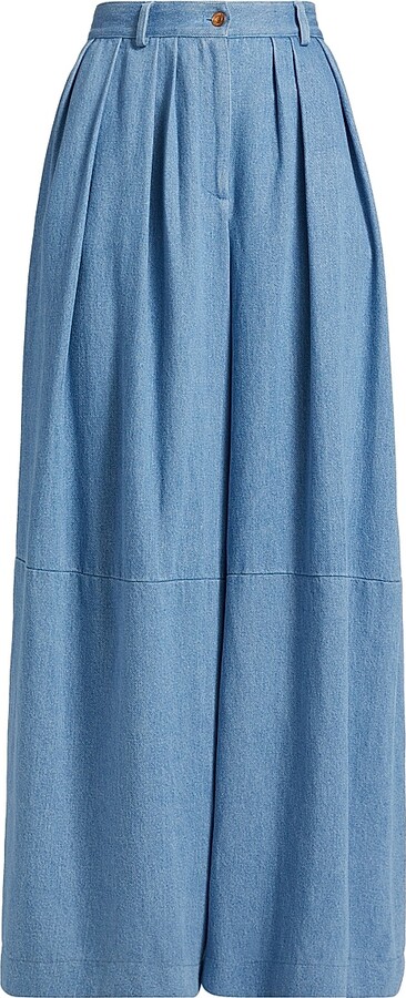 anOnlyChild Women's Just A Pinch Stona Denim Flared Pants - Washed Indigo - Size XS