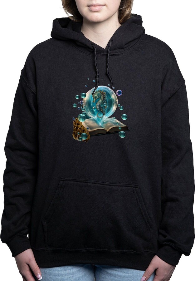 CafePress Cute Seahorse Comes Sweatshirt Women's Dark Pullover Hoodie Sweatshirt Navy