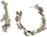 Marchesa Gold-Tone Crystal and Imitation Pearl Garden Hoop Earrings