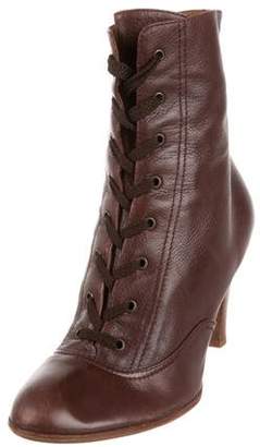 Marc Jacobs Leather Lace-Up Ankle Boots