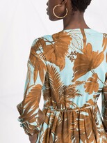 Thumbnail for your product : Sara Roka Leaf-Print Wrap Dress