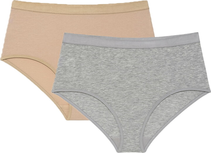 Joyspun Women’s Cotton Comfort Brief Underwear, 2-Pack, Sizes XS-XXXL