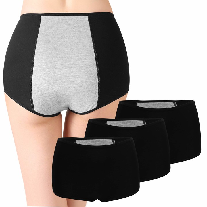 Ladies Period Knickers Leak Proof Underwear Cotton Menstrual Postpartum Soft Briefs 5 Pack BOZEVON Periods Panties for Women 