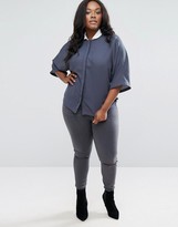 Thumbnail for your product : Junarose Contrast Collar Blouse