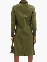 Thumbnail for your product : Dodo Bar Or Pattie Ruched-edge Leather Dress - Light Green