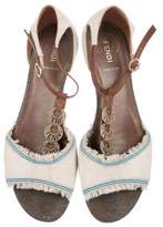 Thumbnail for your product : Fendi Logo T-Strap Sandals
