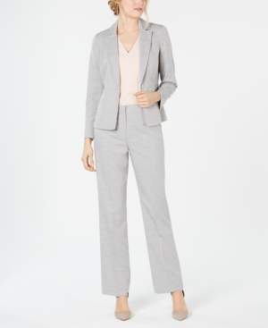 Le Suit Petite Textured One-Button Pantsuit