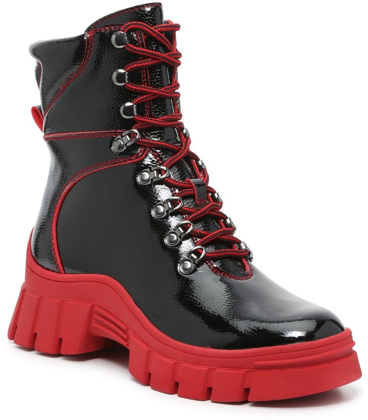 red platform boots