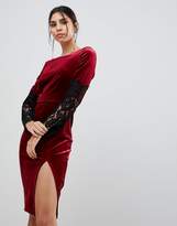 Thumbnail for your product : Paper Dolls Lace Long Sleeve Velvet Dress