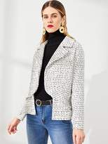 Thumbnail for your product : Shein Double Breasted Tweed Blazer