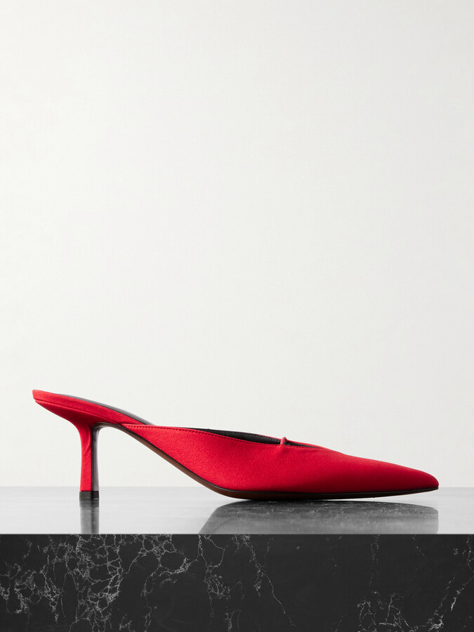 Neous Matar Satin Mules - Red